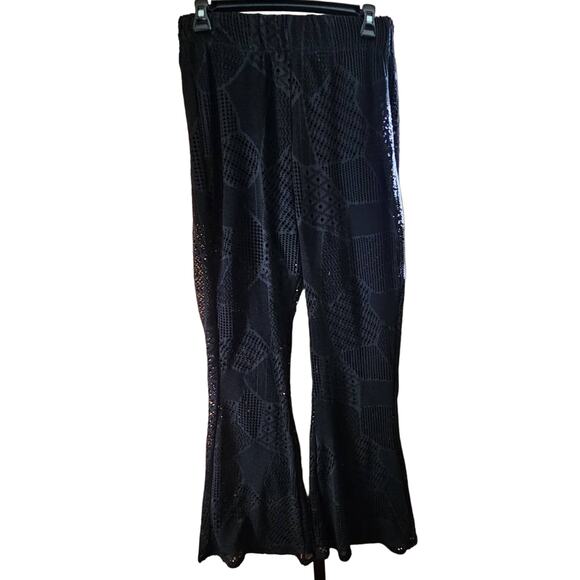 High Rise Wide Leg Sheer Lace Pants Size Medium - Picture 1 of 4